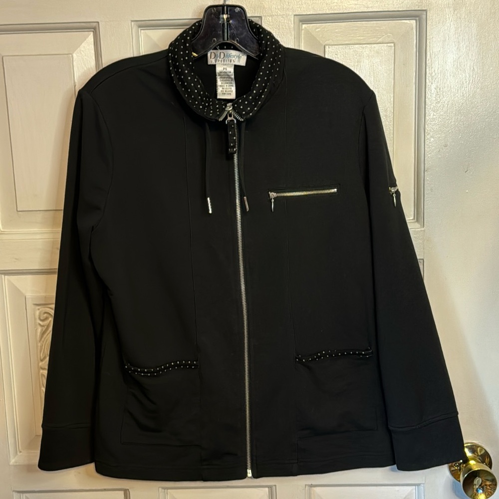 D&D lifestyle Petites Full Zipper Front Jacket/Blazer Size PS